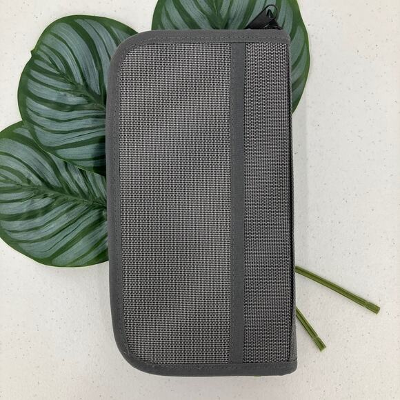 Rectangle Dark Gray Zip Around Side Handle Business Office Organizer Travel Bag - Picture 3 of 10